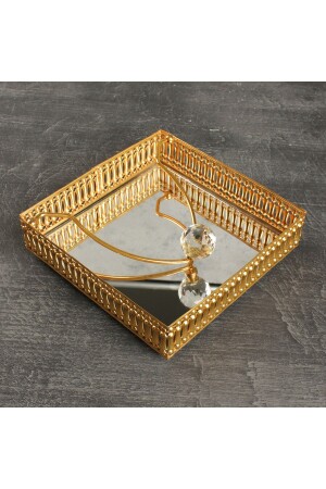 MNZ-Elegant Mirrored Square Napkin Holder الذهب الذهبية BKZ-LM150 - Leila