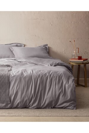 MNZ-Elicia King مقاس شريطات ساترين غطاء المجموعة - رمادي مظلم - Madame Coco