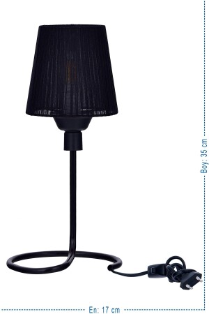 MNZ-Elif Lampshade Black (مع قبعة سوداء) ÖZP. 0529 - özpolataydınlatma