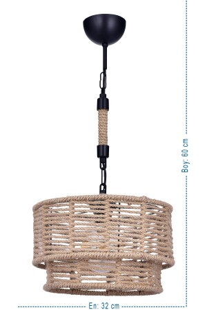 MNZ-Elis Pasta فخمة الحبل مصباح معلق (أسود) PA. 0498 - polataydinlatma