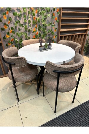 MNZ-ELISA 4 أشخاص طاولة مطبخ دائرة مجموعة سوفت05 - Royal