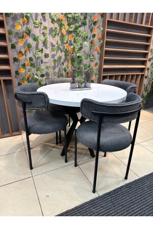 MNZ-ELISA 4 أشخاص طاولة مطبخ دائرة المعدات المرنة 18 - Royal