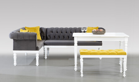 MNZ-Elit Chester Gray Kitchen Corner Set - Cadde Yıldız