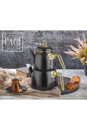 MNZ-Elite Class Enamel فخمة علبة الشاي الأسود 14897 - Paçi