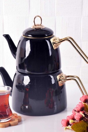 MNZ-Elite Class Enamel Teapot-black-200461 14405 - Bayev