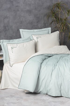 MNZ-Elite Satin Double Duvet Cover Set فانكو مينت 8680108068533 - Cotton Box