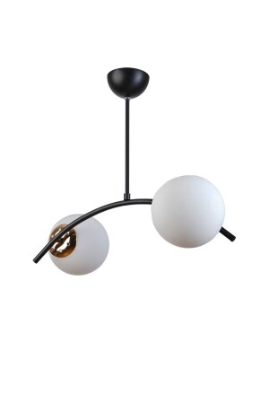 MNZ-Ella تصميم عصري غرفة المعيشة المطبخ غرفة النوم اللون الأسود الزجاج الأبيض 2 قطعة الشنابل E1283 - Modavize