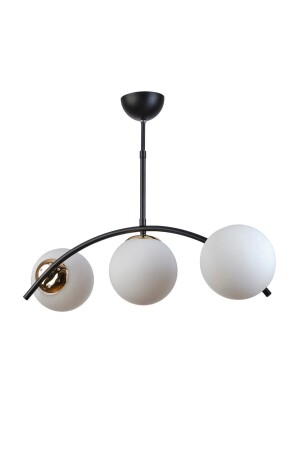 MNZ-Ella تصميم حديث غرفة المعيشة المطبخ غرفة النوم اللون الأسود الزجاج الأبيض 3-قطع الشنابل 23633E - Modavize