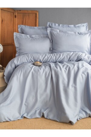 MNZ-Ellie Blue مضاعفة 100% من الخيزران القطن الساتين غطاء غطاء مجموعة AP53T20211148 - Apricitas HOME