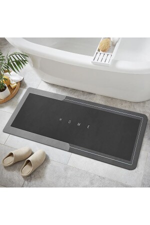 MNZ-Else أنثراكيت نمط غسل ركن حمام السجادة الباب قطعة واحدة 40x100cm elsebanyolteko - Else Halı