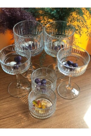 MNZ-Elysia 12 قطعة كوكتيل زجاجي خفيفة وعاء عرض حلوى مجموعة elysia-12 مجموعة - Paşabahçe