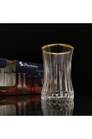 MNZ-Elysia كوب الشاي ذهبية مزخرفة 6 قطع 42901 P1213S8573 - Paşabahçe