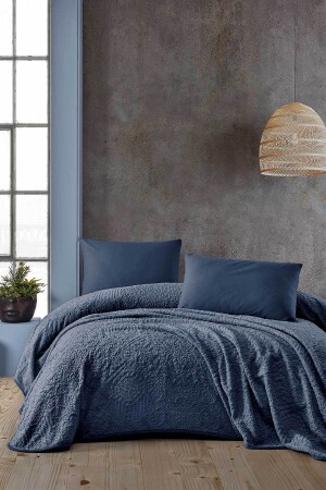 غطاء MNZ-Embos غطاء مزدوج البحرية الأزرق 220x240 سم - Elart