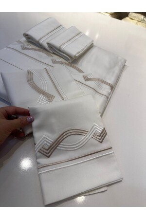 MNZ-Embroidered Cotton Satin Double 6 Piece Duvet Cover Set 8251857189 - incisecrethome