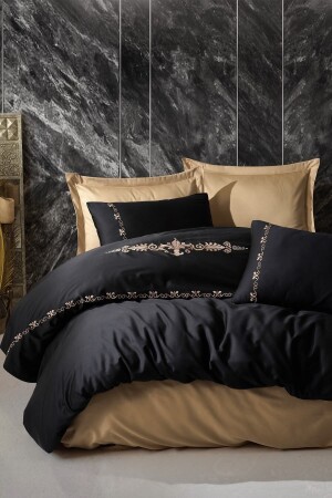 MNZ-Embroidery ساتين غطاء غلاف مزدوج غلاف غلوريا الذهب 8680108053867 - Cotton Box