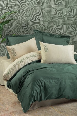 MNZ-Embroidery Satin Double Duvet Cover Set أندي غرين 8680108063408 - Cotton Box
