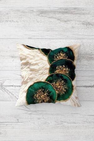 MNZ-Emerald Green Stone مفصلة مزدوجة الجانب المطبوعة رمي الرمي الوسادة الأريكة الوسادة القضية مع الزرقة الخفية - On The Clouds