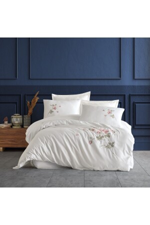 MNZ-Emma 100% القطن ساتين مطرز غطاء القماش المكشوفة المجموعة - shi