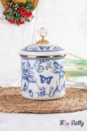 MNZ-Enamed Medium Jar Blue Life 8324 - Miss Betty