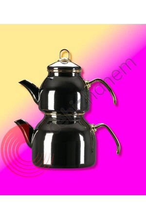 MNZ-Enamel كبير الحجم نجمة الشاي - أسود 001 - EMAYYE