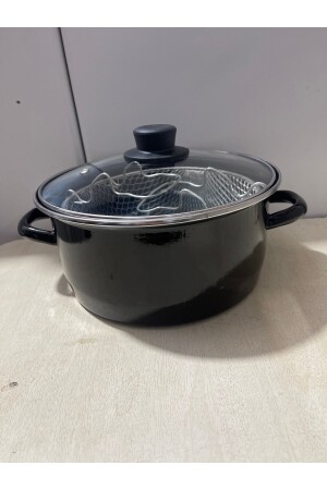 MNZ-Enamel 24cm رقائق فراير فراير باطين مع غطاء زجاجي ومصطف 2019ST000000305 - Essen