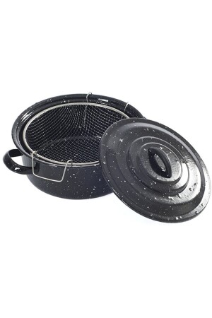 شريحة من النباتات من النباتات المزروعة (MNZ-Enamel Chips) فراير فراير باطين مع غطاء أسود 25 سم جودة اقتصادية عم - Phigo