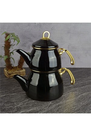 MNZ-Enamel Teapot Black Thn93501 THN93501 - Tohana