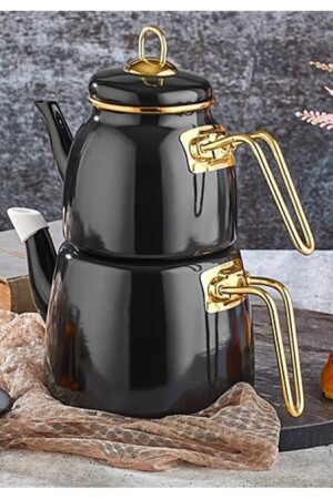 (MNZ-Enamel Teapot) الأسود (PAÇİEMAYEBLACK) - Paçi