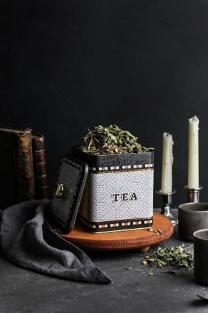 MNZ-Er023-5d الشاي الموسيقي المربع المربع حاوية تخزين المعادن 12x12 سم ER023 - Evle