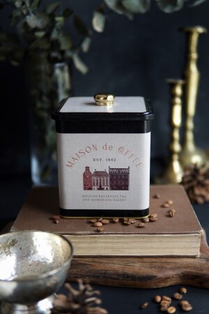 MNZ-Er023-7f Azura Coffee نمط مربع حاوية تخزين المعادن 12x12 سم ER023 - Evle