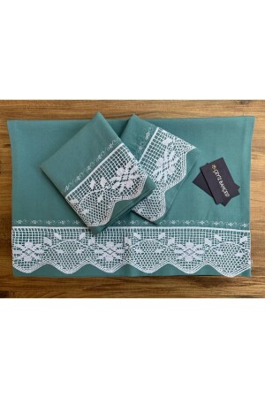 MNZ-Erays Piccolo Double Duvet Cover Set البترول الأخضر CBKFDU - Çeyiz Bahçesi