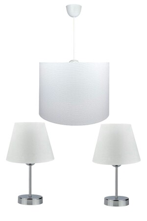 MNZ-Erkilet ثلاثي ضوء ظل الشنابل مجموعة الكروم - أبيض EV-332 - EvLight