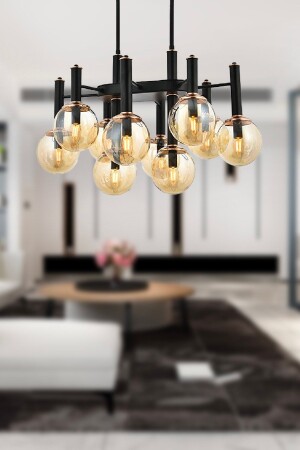 مصباح عجلة من نوع MNZ-Erna 10-piece pendant lamp مصباح عجلة عصري، غرفة المعيشة الشنادل 3294-10-BL - Apliqa