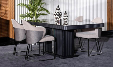 مجموعة طاولة الطعام الفاخرة MNZ-Estevan - Cadde Yıldız