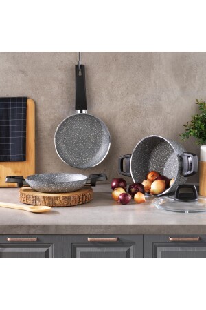 MNZ-Eternal Deep Casserole 18cm+pan 18cm+pan18cm-grey 1S1621-22005-GRI01 - Schafer