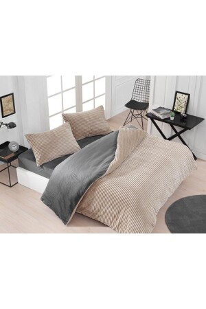 MNZ-Eternity Corduroy 4 قطع بيج مزدوجة السلمونة غطاء غطاء - Merinos