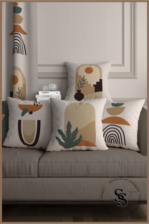 MNZ-Ethnic African Surrealist - (مناسبة لكل مقعد) 4-piece طباعة رقمية رمي غطاء وسادة Saso-002 - SasoHome