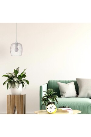 إضاءة MNZ-Eva مصباح معلق الزجاج الحديثة مصباح شقق نمط شفافية شمعة واحدة 18x18x20 كريا ç. شفاف - Vogue