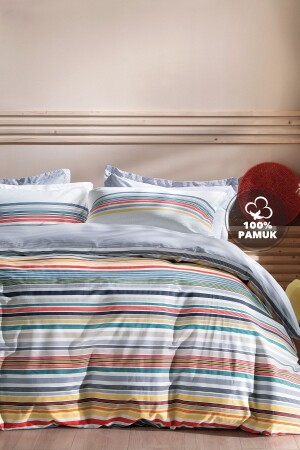 MNZ-Evan Ranforce مجموعة غطاء غطاء مزدوج - أزرق - Yataş