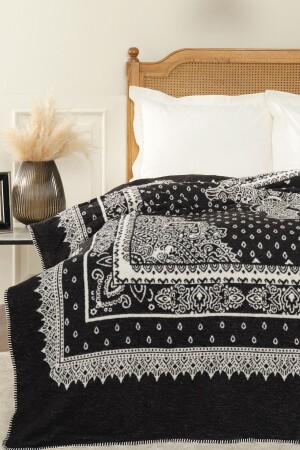 (MNZ-Evelina Black) ، غطاء القطن المزدوج 200. 20. 01. 0705 - Karaca Home