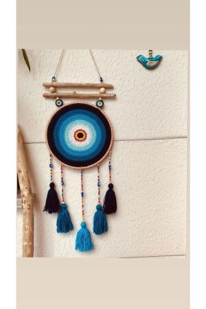 MNZ-Evil Eye Bead Dream Catcher ماكرام زينة الجدار NZRDVRSS0015 - BEİGEDEN