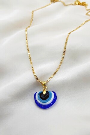 MNZ-Evil Eye Rainbow صنع يدوي Murano Glass Chain قلادة الزرقاء - Petek Aksesuar