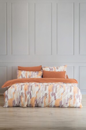 MNZ-Evita غطاء ملابس مزدوجة مجموعة 100% القطن غير الحديد طباعة 200x220 سم NVREVT200x220 - Ecocotton