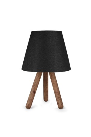 MNZ-Evmodu تصميم لوس ثلاثي ساقي شمعة خشبية مظلة سوداء 1071915 - HOMİNG