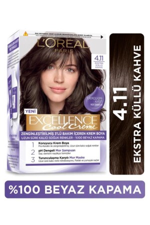 MNZ-Excellence كريم بارد لون الشعر 4. 11 إضافي براون رمادى - L'oreal Paris