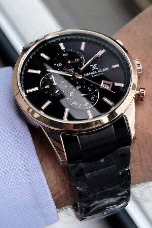 ساعة يد للرجال من نوع MNZ-Exclusive 3 Atm مضادة للماء ذات اللون الأسود حزام فولاذ من الحجر الطبيعي سوار Dke2005c4 DKE2005 - Daniel Klein