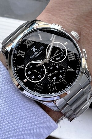 ساعة يد للرجال MNZ-Exclusive 3 Atm مضادة للماء لون الفضة الصلب الخيط الحديد الطبيعي الحجر العنق Dke2005c9 DKE2005 - Daniel Klein