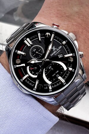 ساعة يد للرجال MNZ-Exclusive 3 Atm مضادة للماء ربطة الفضة من الألوان الفولاذية + سوار DKE2051C2 - Daniel Klein