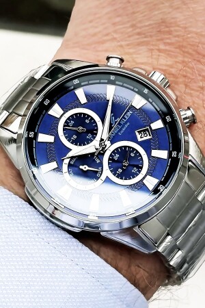 ساعة يد للرجال من نوع MNZ-Exclusive 3 Atm Waterproof Silver Color Strap + Natural Stone Bracelet Wlg216 DKE2007 - Daniel Klein