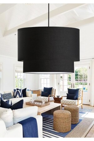 MNZ-Exclusive Complete Black Fabric Pendant Lamp Chandelier Ayd-2774 AYD-2774 - HOMİNG